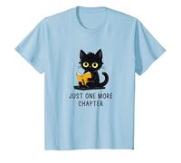 Just One More Chapter - Gato Negro para Amantes de los Libros para Mujeres, niños y niñas Camiseta, Niños, Azul Bebé, 4 años
