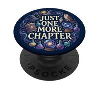 Just One More Chapter Magical Wizard Owl Bookish Navy Blue PopSockets PopGrip Adhesivo