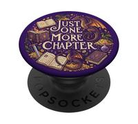 Just One More Chapter Magical Wizard Owl Bookish Navy Blue PopSockets PopGrip Adhesivo