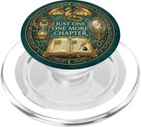 Just One More Chapter Reader Bookish Fantasy Dragon Green PopSockets PopGrip para MagSafe