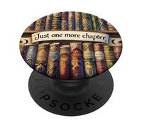Just One More Chapter Reading Book Lover Book Shelf Bookish PopSockets PopGrip Adhesivo