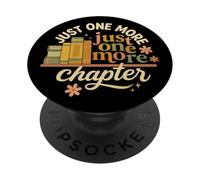Just One More Chapter Retro Book Lover Graphic PopSockets PopGrip Adhesivo