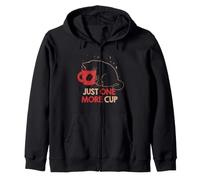 Just One More Cup - Amante del Gato Adicto al café Divertido Lindo - TFS Sudadera con Capucha