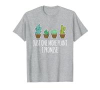 Just One More Plant Regalo de Cactus suculentos Camiseta, Hombre, Gris Jaspeado, 5XL