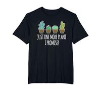 Just One More Plant Regalo de Cactus suculentos Camiseta, Hombre Tallas Grandes, Negro, 5X Alto