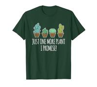 Just One More Plant Regalo de Cactus suculentos Camiseta, Hombre, Verde Bosque, XL
