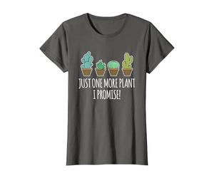 Just One More Plant Regalo de Cactus suculentos Camiseta, Mujer, Asfalto, 3XL