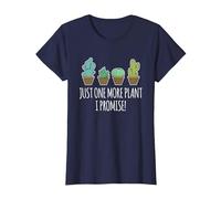 Just One More Plant Regalo de Cactus suculentos Camiseta, Mujer, Azul Marino, L