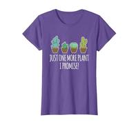 Just One More Plant Regalo de Cactus suculentos Camiseta, Mujer, Morado Jaspeado, S