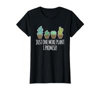 Just One More Plant Regalo de Cactus suculentos Camiseta, Mujer, Negro, M