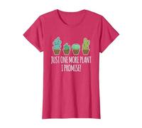 Just One More Plant Regalo de Cactus suculentos Camiseta, Mujer, Rojo Jaspeado, 3XL