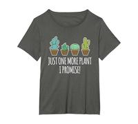 Just One More Plant Regalo de Cactus suculentos Camiseta, Mujer Tallas Grandes, Asfalto, 3XL Grande