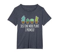 Just One More Plant Regalo de Cactus suculentos Camiseta, Mujer Tallas Grandes, Azul Jaspeado, 2XL Grande