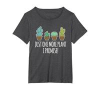 Just One More Plant Regalo de Cactus suculentos Camiseta, Mujer Tallas Grandes, Jaspeado Oscuro, 4XL Grande