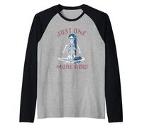 Just One More Row Funny Knitting Knitters Crochet Crochet Camiseta Manga Raglan