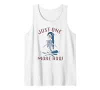 Just One More Row Funny Knitting Knitters Crochet Crochet Camiseta sin Mangas