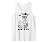 Just One More Row Funny Knitting Knitters Crochet Crochet Camiseta sin Mangas