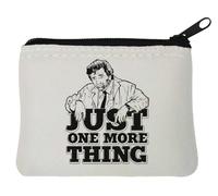 Just One More Thing - Monedero de neopreno (10 x 11 cm), color blanco