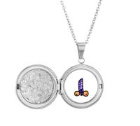 Just Oranges with Eggplant Drawing Funny Locket Necklace Hold Picture Jewelry Regalo de cumpleaños