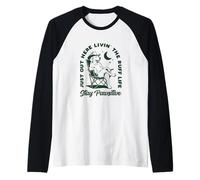 Just out Here Living The Ruff Life Stay Pawsitive Cowboy Dog Camiseta Manga Raglan