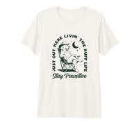 Just out Here Living The Ruff Life Stay Pawsitive Cowboy Dog Camiseta Premium
