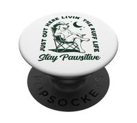 Just out Here Living The Ruff Life Stay Pawsitive Cowboy Dog PopSockets PopGrip Adhesivo