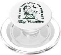 Just out Here Living The Ruff Life Stay Pawsitive Cowboy Dog PopSockets PopGrip para MagSafe