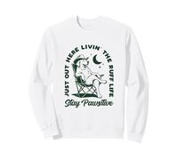 Just out Here Living The Ruff Life Stay Pawsitive Cowboy Dog Sudadera