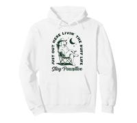 Just out Here Living The Ruff Life Stay Pawsitive Cowboy Dog Sudadera con Capucha