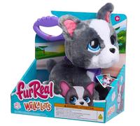 Just Play Bulldog francés de Peluche Interactivo Que Camina, furReal Walk-A-Lots, de 20,3 cm, con Sonidos, 4 Piezas, Juguetes para niños a Partir de 4 años