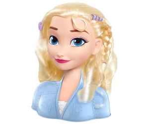 Just Play Cabeza para Peinados Disney's Frozen 2 Elsa, Pelo Rubio | 17 Accesorios para Ponerse en el Pelo, Para Compartir, Para niños a Partir de 3 años