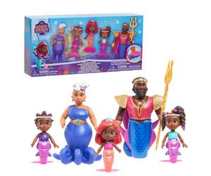 Just Play Conjunto de Figuras coleccionables Ariel Royal Family de Disney Junior, 6 Piezas, de 11,4 cm, Juguetes para niños a Partir de 3 años