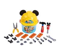 Just Play 38575 Disney Junior Juego de Herramientas, Cubo y Casco Protector con Orejas de Mickey Mouse, 25 Accesorios, a Partir de 3 años, Multicolor, S