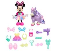Just Play Disney Junior Minnie Mouse Groom & Glam Pony Set, 21 piezas de muñeca y accesorios, juguetes para niños a partir de 3 años