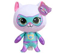 Just Play Disney Junior SuperKitties Bitsy Mini Peluche de 16,5 cm con Traje de heroína, Gatito, Juguete para niños y niñas a Partir de 2 años