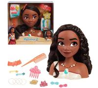 Just Play Disney Princess Moana 2 - Cabeza de peinado, 14 piezas, juego de simulación, juguetes para niños a partir de 3 años