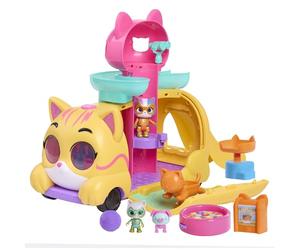 Just Play Juego de Luces y Sonidos SuperKitties Purr 'N' Go de Disney Junior, 10 Piezas, Figuras articuladas
