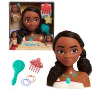Just Play Cabeza para Peinados Princesa Moana 2 de Disney, 7 Piezas, Juego de simulación, Juguetes para niños a Partir de 3 años