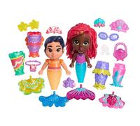 Just Play Muñeca Ariel Pop Tails Deluxe de Disney Junior con Accesorios, 19 Piezas, Juego de simulación; Juguetes para niños a Partir de 3 años