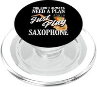 Just Play Saxofón Saxofonista Funny Jazz Band PopSockets PopGrip para MagSafe