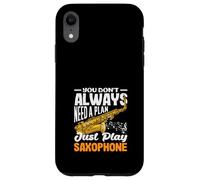 Just Play Saxofón Saxofonista Instrumento de Jazz Carcasa para iPhone XR