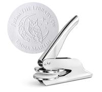 JUST REFINE® Ex Libris Sello de Estampación Personalizado - Tijera de Estampación para Libros - Ideal como Regalo o para Ocasiones Especiales - Varios Motivos (Plata, Guardia de Estrellas)
