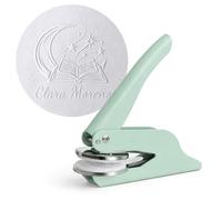 JUST REFINE® Ex Libris sello de estampado personalizado - Pinza para grabar libros en papel - Ideal como regalo o para ocasiones especiales - Varios motivos (Mint, Luna Libris)