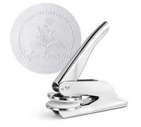 JUST REFINE® Ex Libris Sello de Estampado Personalizado - Tenaza de Estampado para Libros en Papel - Ideal como Regalo o para Ocasiones Especiales - Varios Motivos (Plata, Floris)