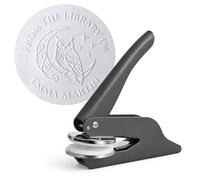 JUST REFINE® Ex Libris Sello de Estampado Personalizado - Tijeras de Estampado para Libros en Papel - Ideal como Regalo o para Ocasiones Especiales - Varios Motivos (Gris, Guardia de Estrellas)