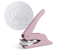 JUST REFINE® Ex Libris Sello de gofrado personalizado - Pinza de gofrado para papel - Ideal como regalo o para ocasiones especiales - Varios motivos (Lila, Luna Libris)