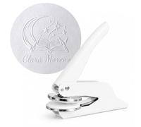 JUST REFINE® Ex Libris - Sello de repujado personalizado, alicates de repujado para papel, ideal como regalo o para ocasiones especiales, varios diseños (blanco, Luna Libris)