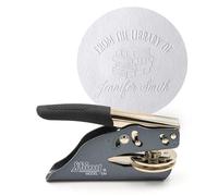 JUST REFINE® Sello gofrado Exlibris personalizado - Pinza gofradora de libros para papel - Ideal como regalo o para ocasiones especiales - Varios motivos (Verbi Virtus)