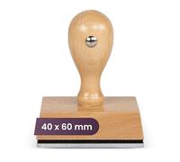 JUST REFINE® Sello Personalizable con Logotipo o Texto: Sello de Empresa, Dirección y Fecha en Madera - Varios Tamaños Disponibles, Diseñe a Su Medida (40 x 60mm)