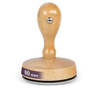 JUST REFINE® Sello Personalizable con Logotipo o Texto: Sello de Empresa, Dirección y Fecha en Madera - Varios Tamaños Disponibles, Diseñe a Su Medida (60mm)